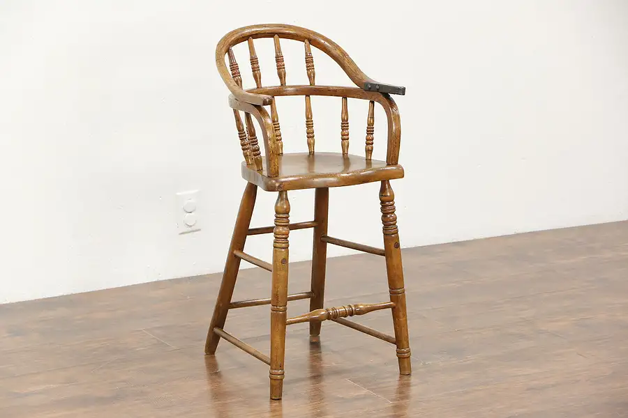 Main image of Victorian Child or Youth Chair, 1890's Antique Elm Primitive