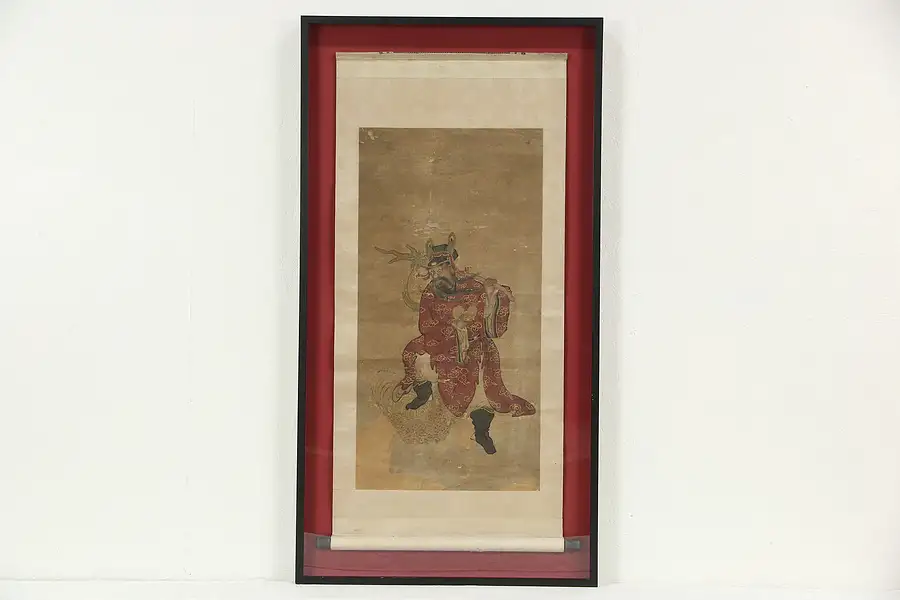 Main image of Chinese Antique Painting on Paper & Silk, Shadow Box Frame