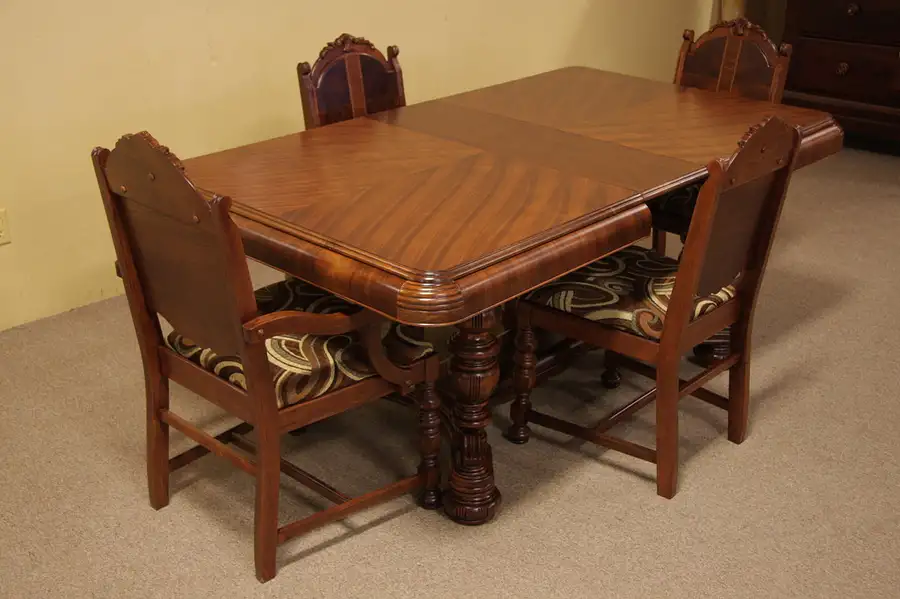 Main image of Art Deco Waterfall Dining Set, Table, 4 Chairs