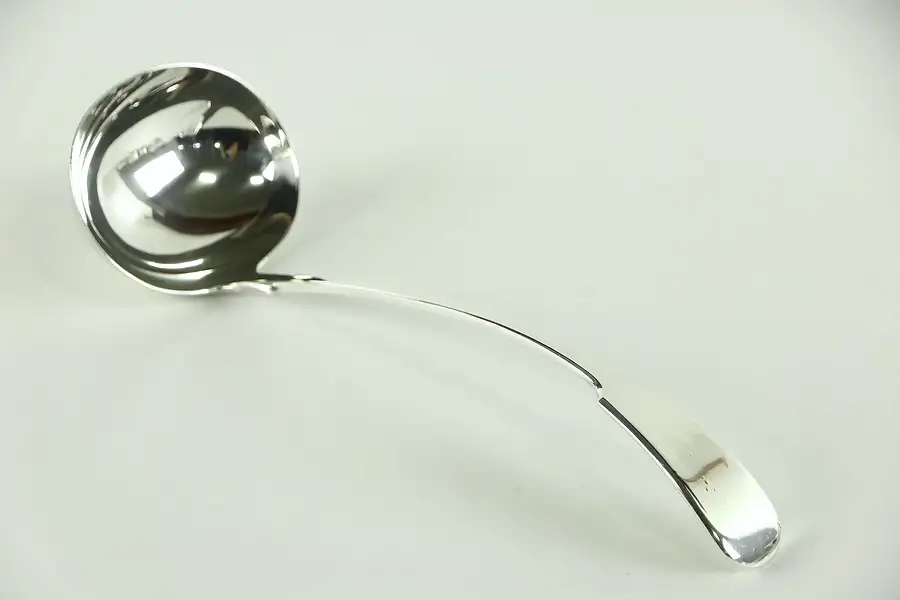Main image of Silverplate Antique 1890's English Soup or Punch Ladle, Signed W&S
