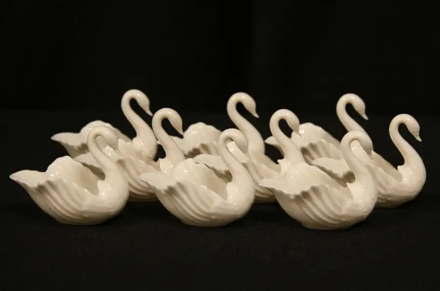 Main image of Set of 9 Lenox Swan Open Salt Cellars For the Bride