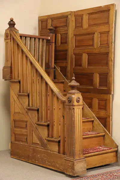 Main image of Architectural Salvage Antique 1880's Cherry Staircase, Photographer Prop