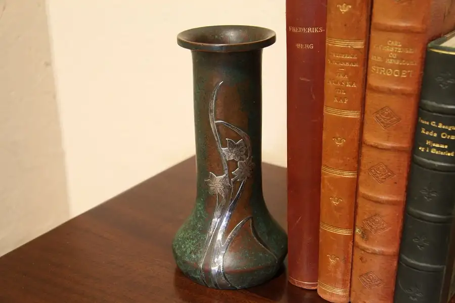 Main image of Heintz Art Bronze Silver Overlay Vase 1910