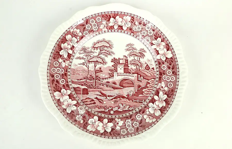 Main image of Spode Red or Pink Tower Luncheon or Salad Plate 7 1/2"