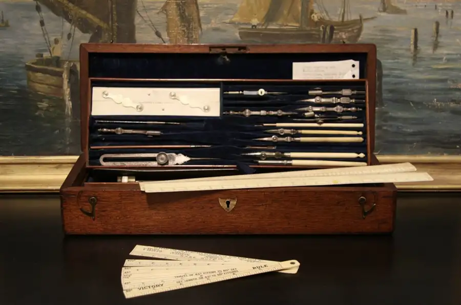 Main image of Architect English Antique 1870 Drafting or Drawing Set