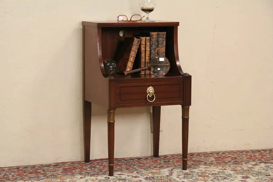 Main image of R Way Signed 1940's Vintage Nightstand, End or Telephone Table