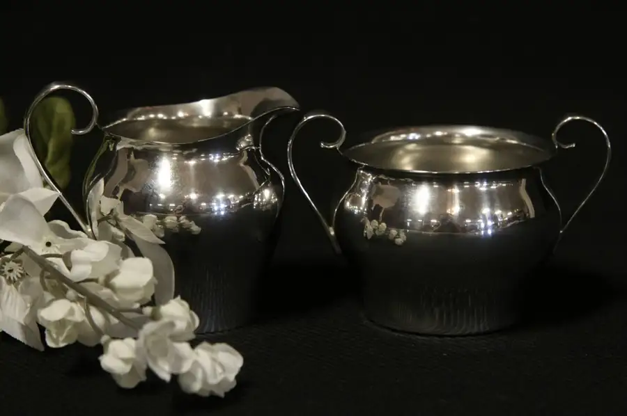 Main image of Sterling Silver 1930's Creamer & Sugar Set