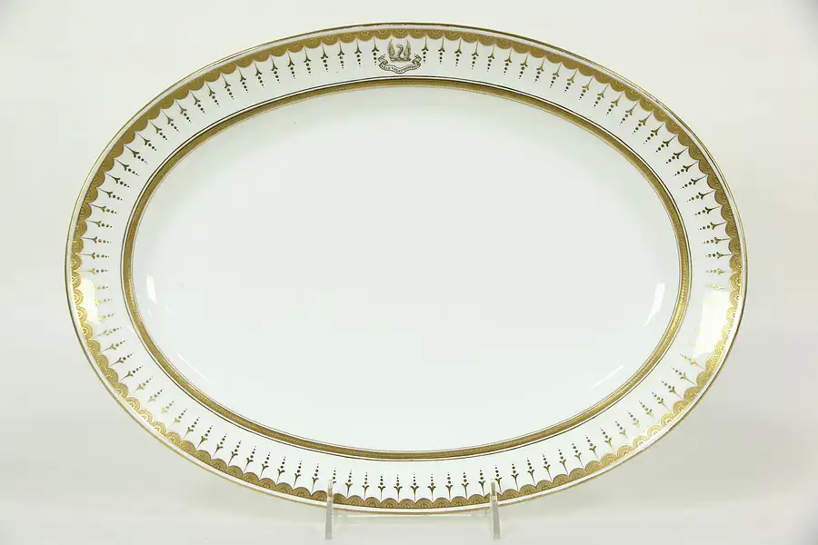 Main image of Minton Gold Rim Oval Platter, She Flies with her Own Wings Motto