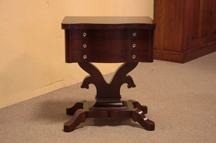 Main image of Empire Style 1909 Mahogany Sewing Stand & Game Table