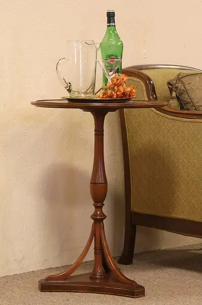 Main image of Round Antique Chairside Wine Table