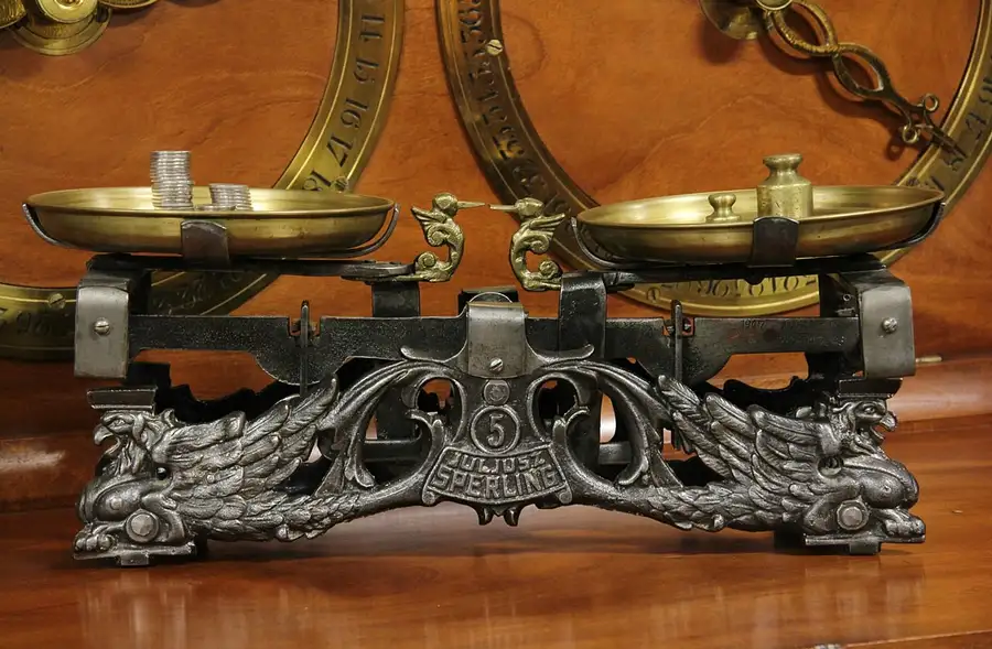 Main image of Sperling Iron Antique Balance Scale, Griffins