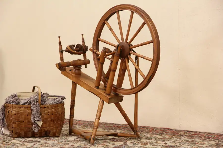 Main image of Maple Spinning Wheel, late 1800's