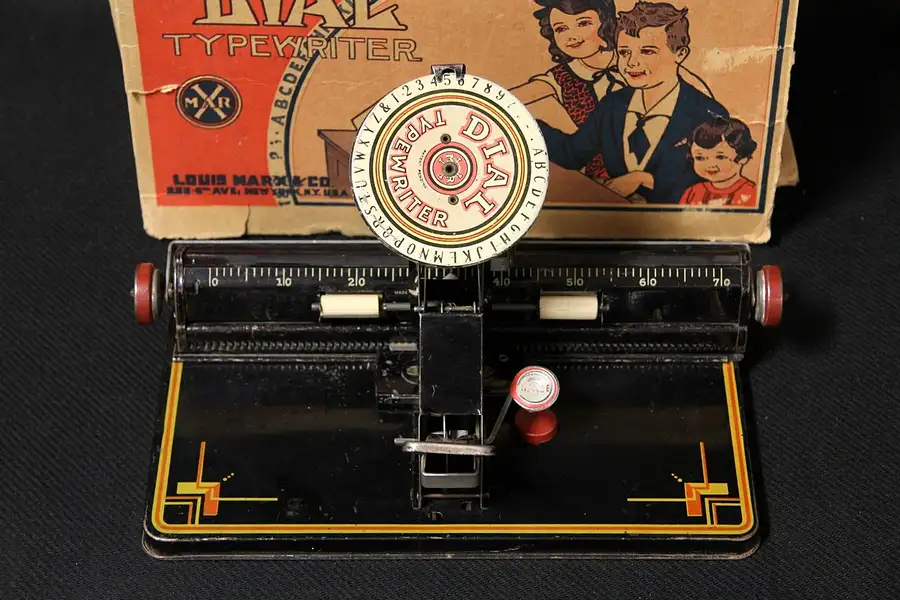 Main image of Marx 1935 Toy Dial Typewriter, Original Box