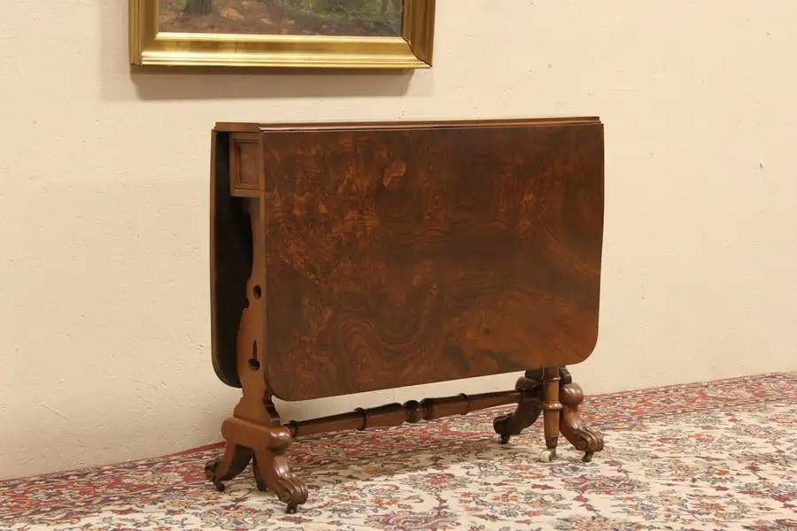 Main image of Gateleg 1870 English Antique Sofa or Breakfast Dining Table