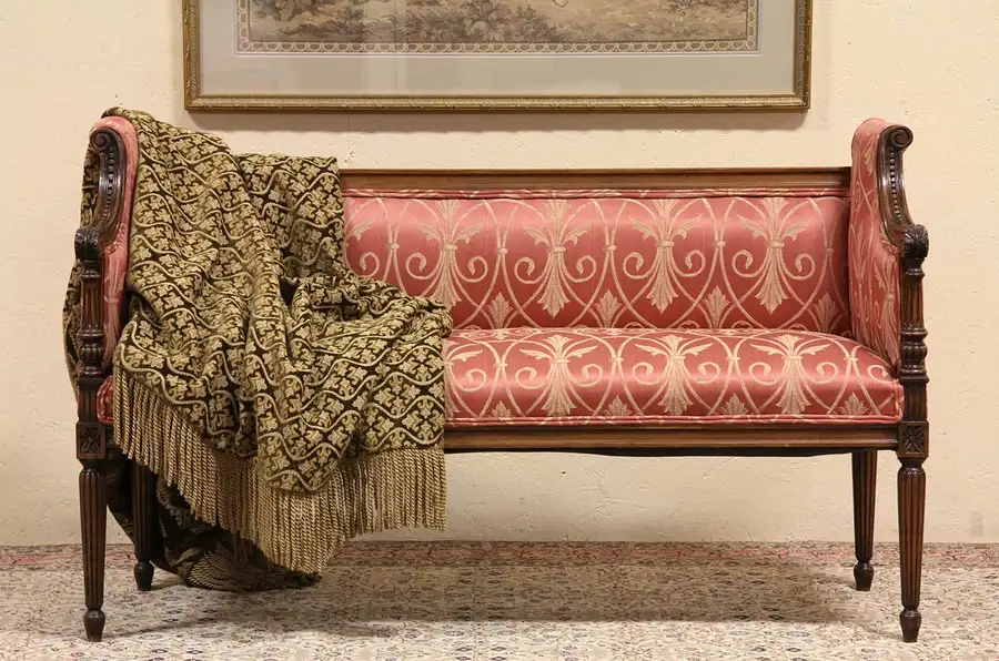 Main image of Federal Sheraton Style Settee or Hall Bench
