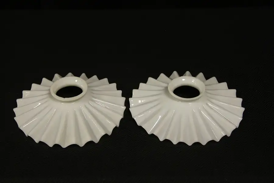 Main image of Pair of late 1800's Petticoat Glass Lamp Shades