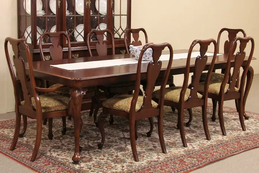 Main image of Knob Creek Cherry 1992 Vintage Dining Set, Table & 8 Chairs
