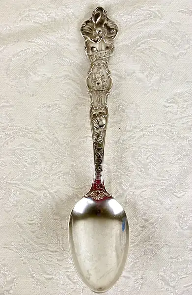 Main image of Poppy August Virgo Mermaid Antique 1900 Sterling Silver Souvenir Spoon