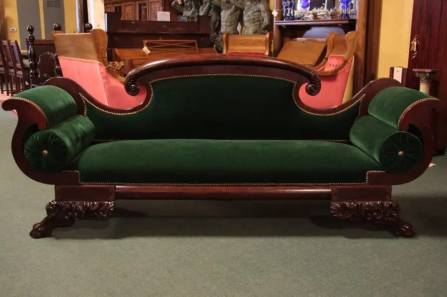 Main image of Empire New York Antique Pawfoot Mahogany Sofa, 1825