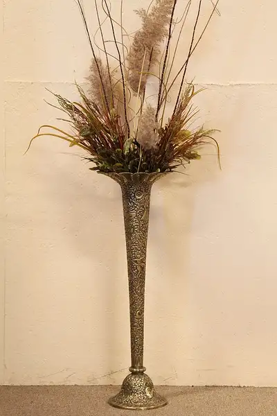 Main image of British India Antique 3' Brass Trumpet Vase