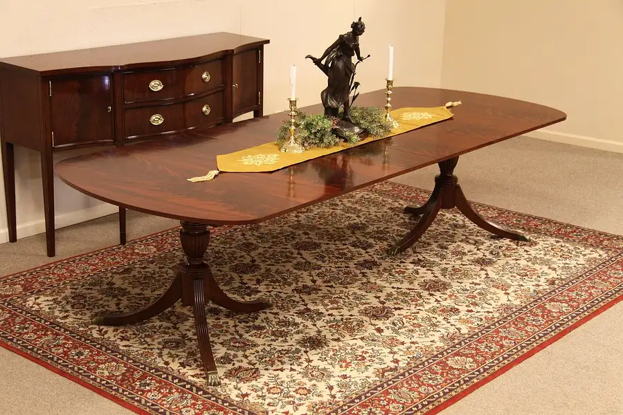 Main image of Georgian Banded Stickley Mahogany Dining Table