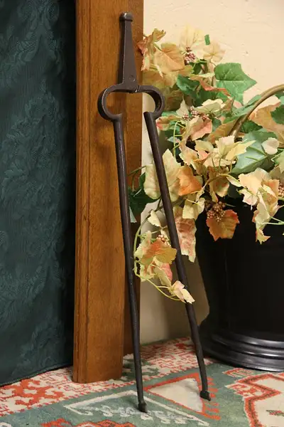 Main image of Wrought Iron Antique 1800's Fireplace Tongs