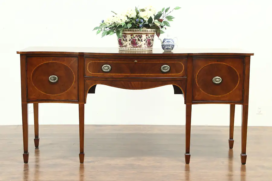 Main image of Georgian Traditional Vintage Mahogany Banded Sideboard, Server, Buffet, England