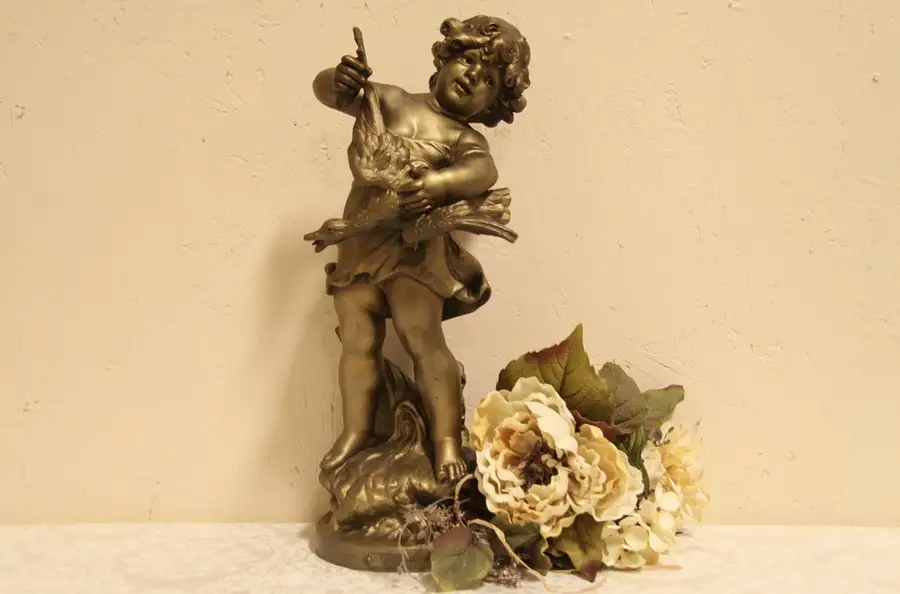 Main image of Moreau Antique Statue, Child and Duck Sculpture
