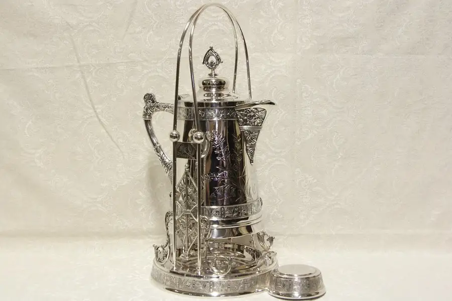 Main image of Silverplate Pairpoint Victorian 1880's Antique Tilting Water Pitcher