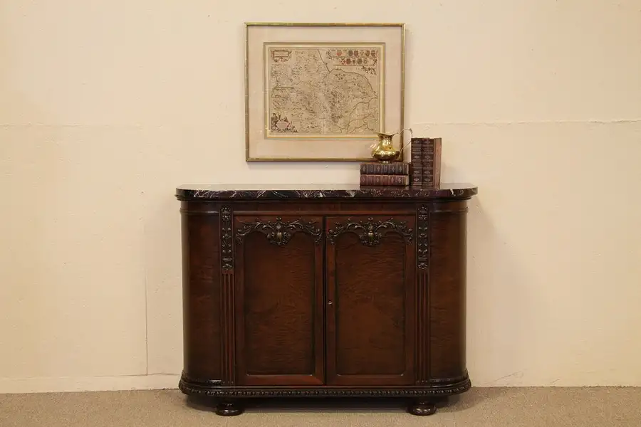 Main image of Renaissance Credenza Sideboard, Red Marble Top
