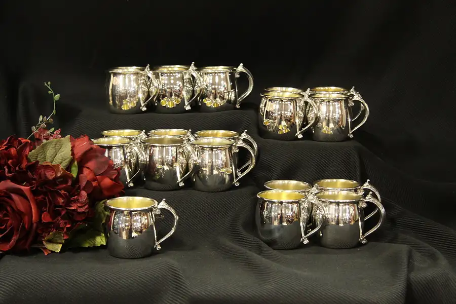 Main image of Set of 21 Rogers Silver Plate Punch or Eggnog Cups