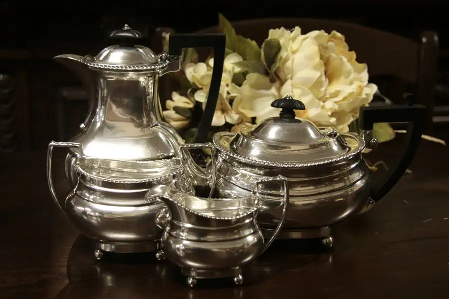 Main image of Sterling Silver Antique English 4 Piece Coffee & Tea Serving Set