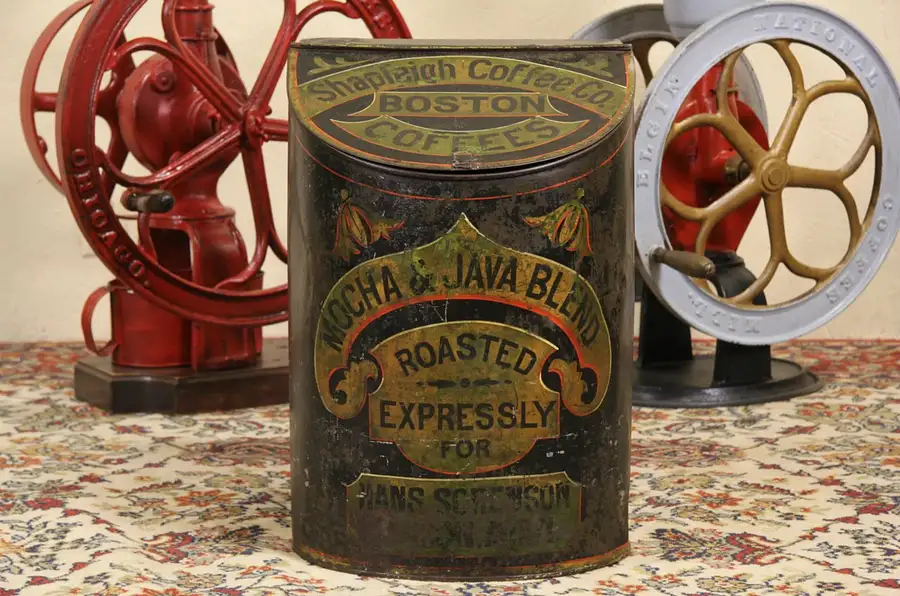 Main image of Boston 1890 Antique Coffee Tin Store Hopper