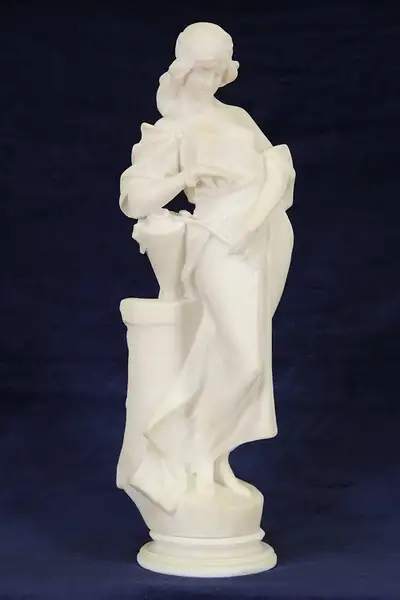 Main image of Batacchi of Florence, Italy Antique late 1800's Marble Sculpture of Young Woman