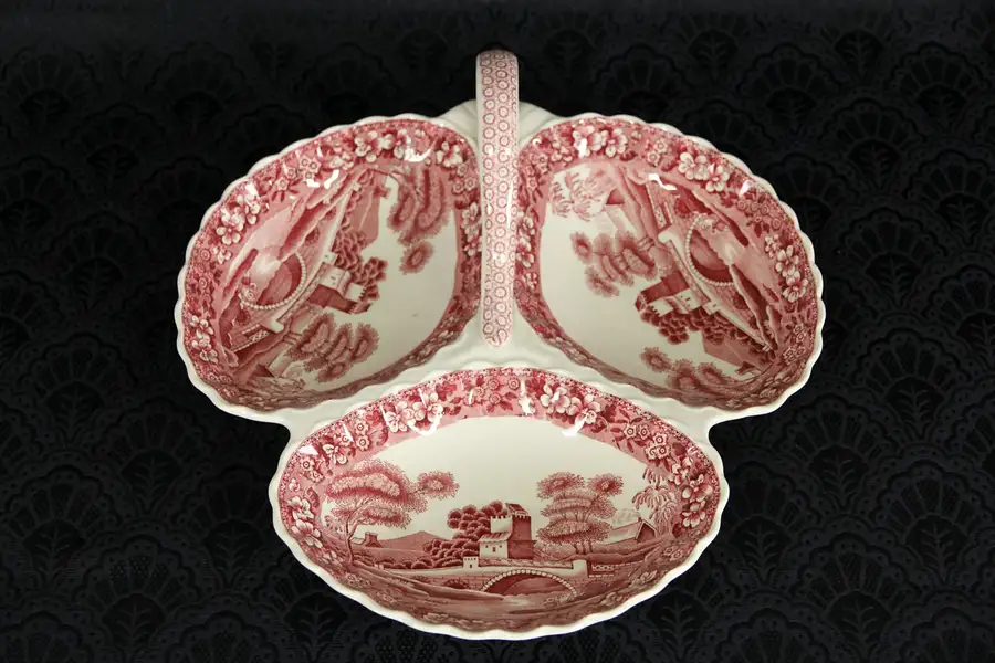 Main image of Spode Red Tower Triple 12" Server with Handle