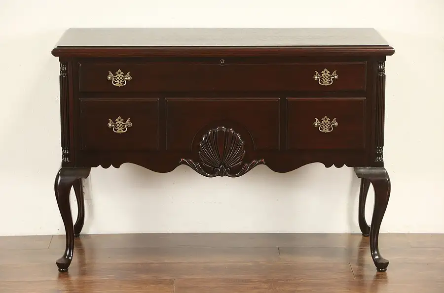 Main image of Cedar Lined Mahogany 1940's Vintage Signed Traditional Blanket Chest or Trunk