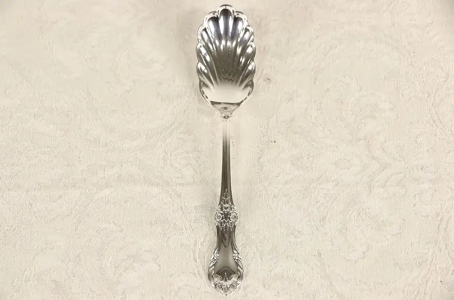 Main image of Wild Rose Sterling Silver Sugar Shell Serving Spoon, Signed International