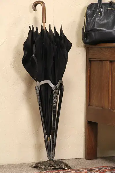 Main image of Umbrella Holder or Vase Stand, 1910 Antique Iron & Aluminum