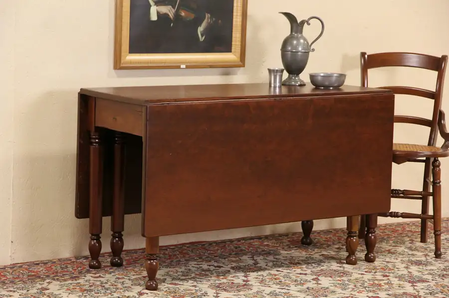 Main image of Cherry 1840's Antique Gateleg Dining or Sofa Table