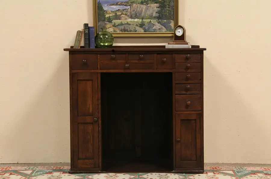 Main image of Watchmaker Oak 1900 Antique Workbench Desk