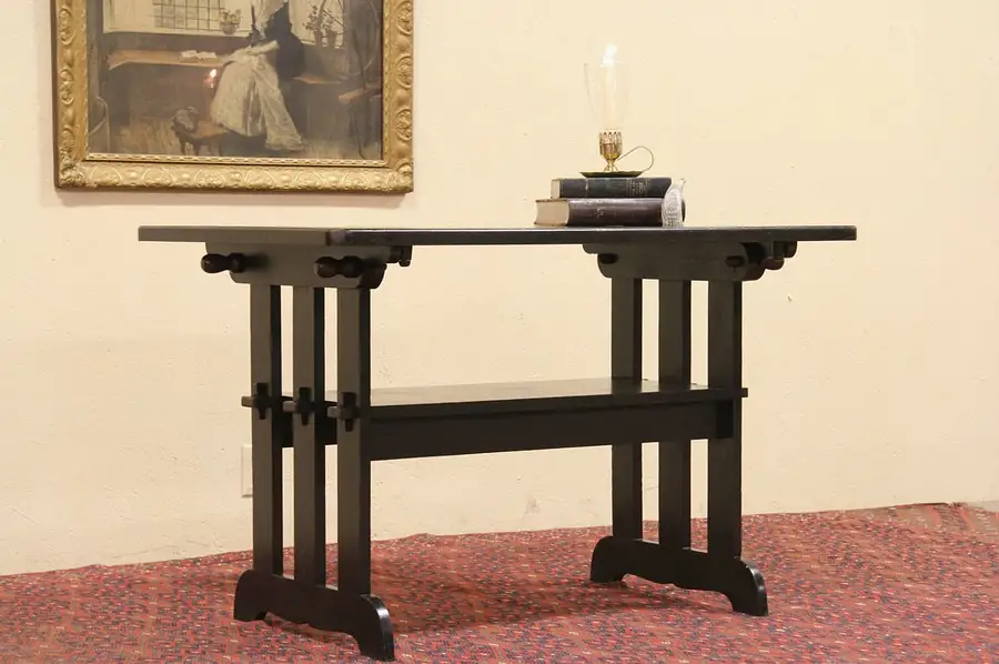 Main image of Oak Table Hutch, 1900 Combination Chair Table