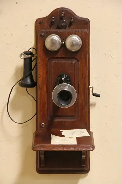 Main image of Kellogg Oak 1900's Wall Telephone, Generator