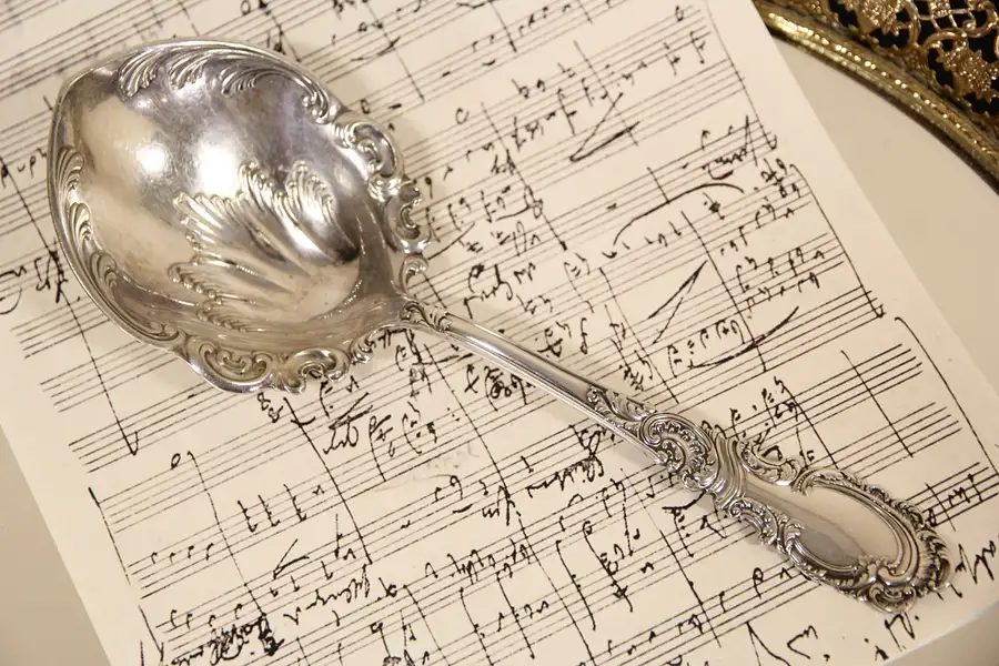 Main image of Rogers & Hamilton Pat. 1895 Antique Victorian Silver Plate Serving Spoon