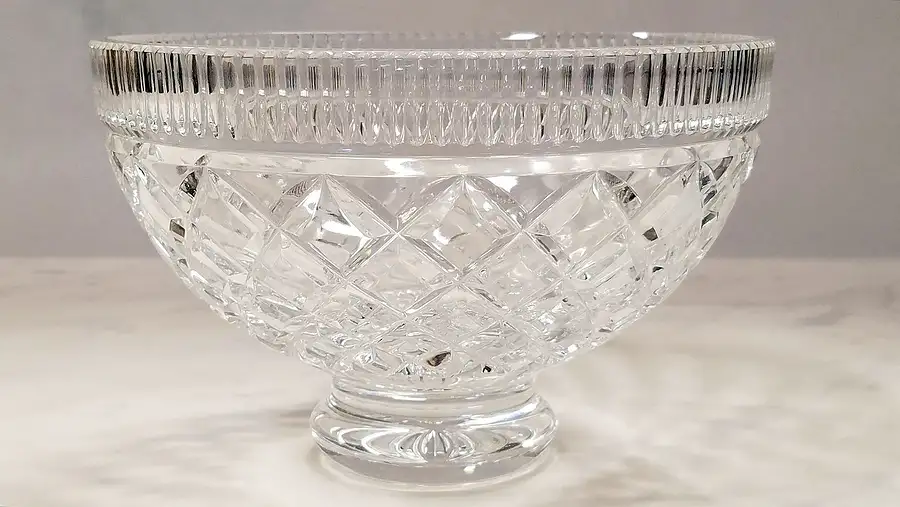 Main image of Waterford Signed Footed Serving or Centerpiece Bowl, 8" Diameter