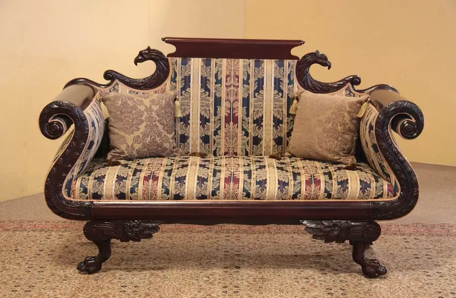 Main image of Empire Carved Mahogany Pawfoot Sofa