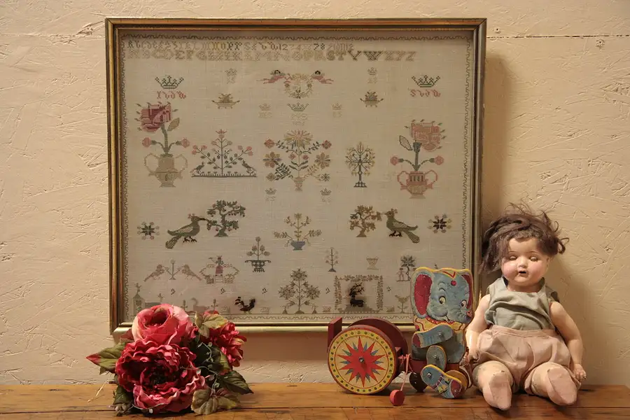 Main image of Cross-Stitch Antique 1814 Linen and Silk Sampler