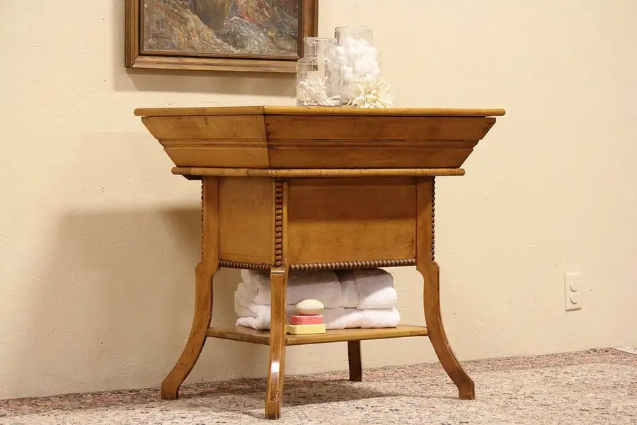 Main image of Birdseye Maple Antique 1895 Table Washstand