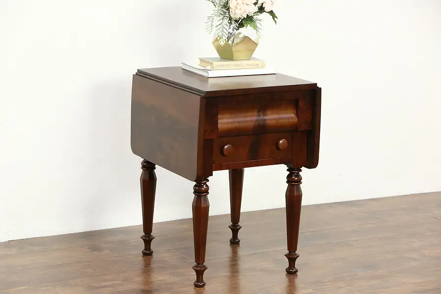 Main image of Empire Antique 1835 Mahogany Dropleaf Pembroke Lamp or End Table, Nightstand