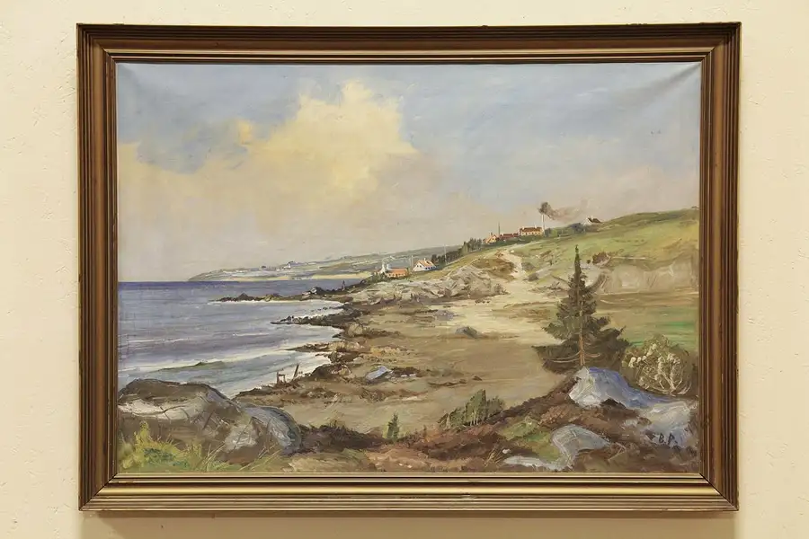 Main image of Scandinavian Seashore Oil Painting on Canvas