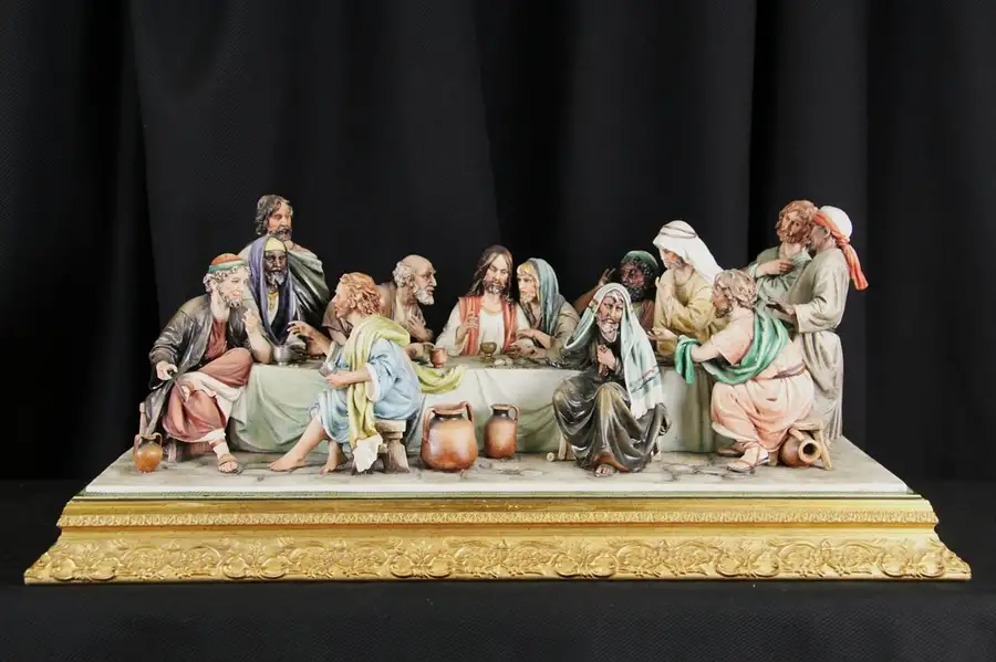 Main image of Capodimonte Italian Porcelain Last Supper, Luciano Cazzola Numbered 19 of 1500
